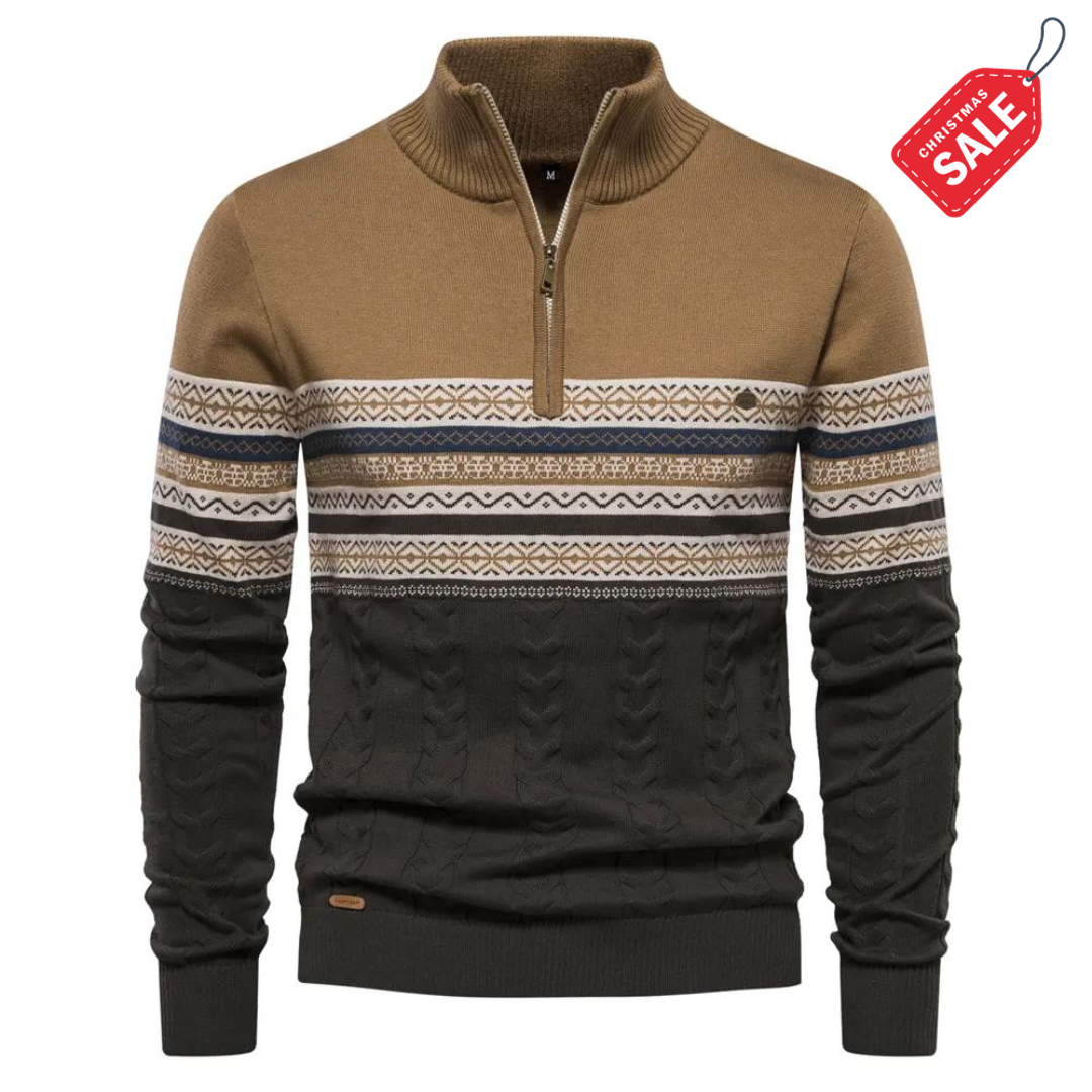 Leoza - Hochwertiges Sweatshirt mit Retro-Patronen.
