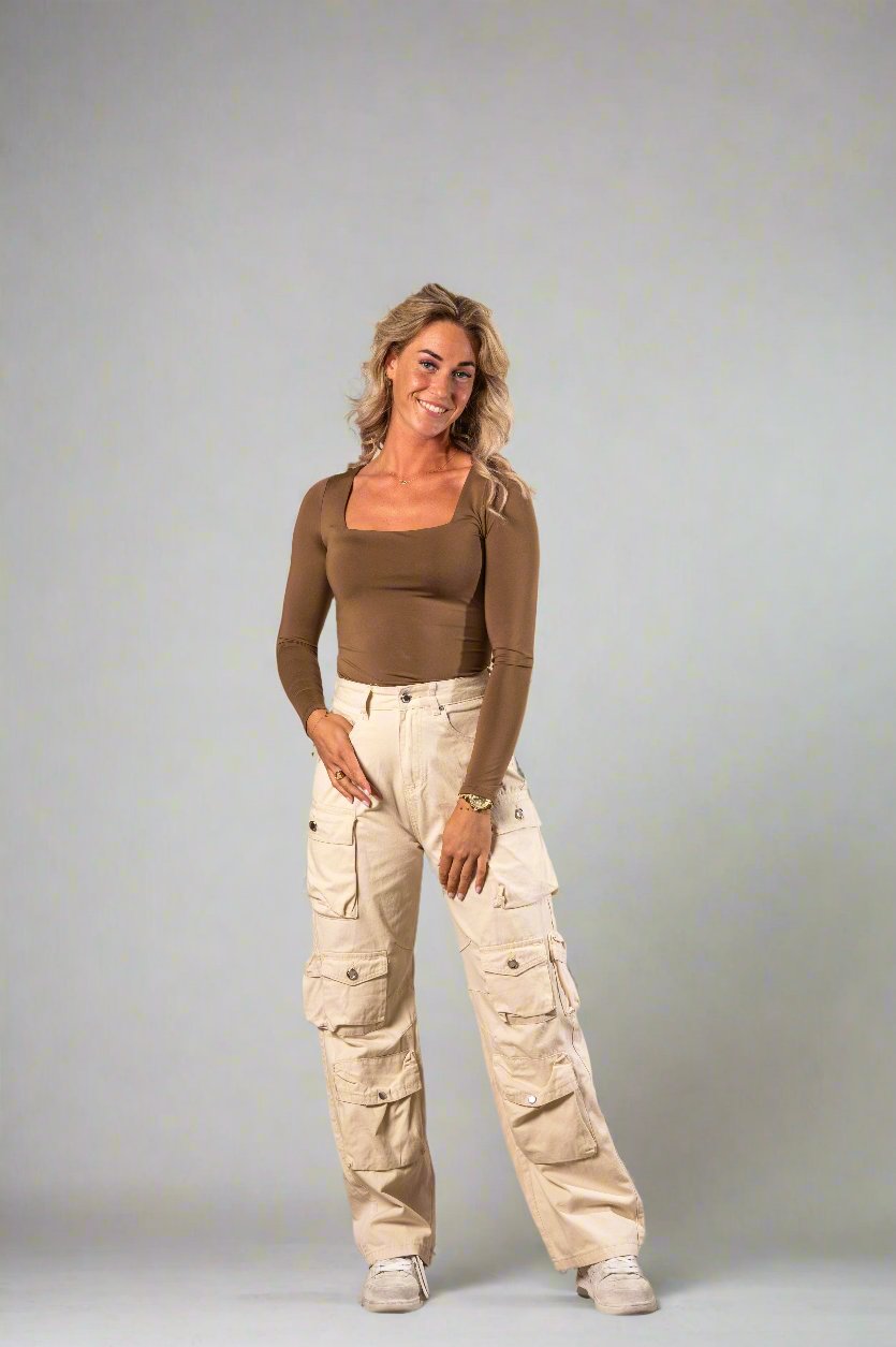 Leoza - Cargohose - Casual Style in Beige